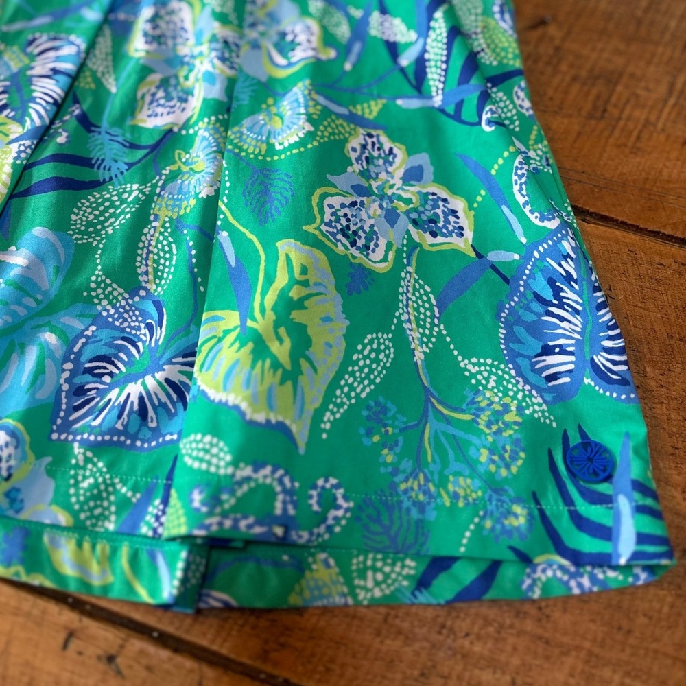 Lilly Pulitzer Womens Silvana Luxletic Skirt Botanical Green In A Flutter Medium - Picture 2 of 9